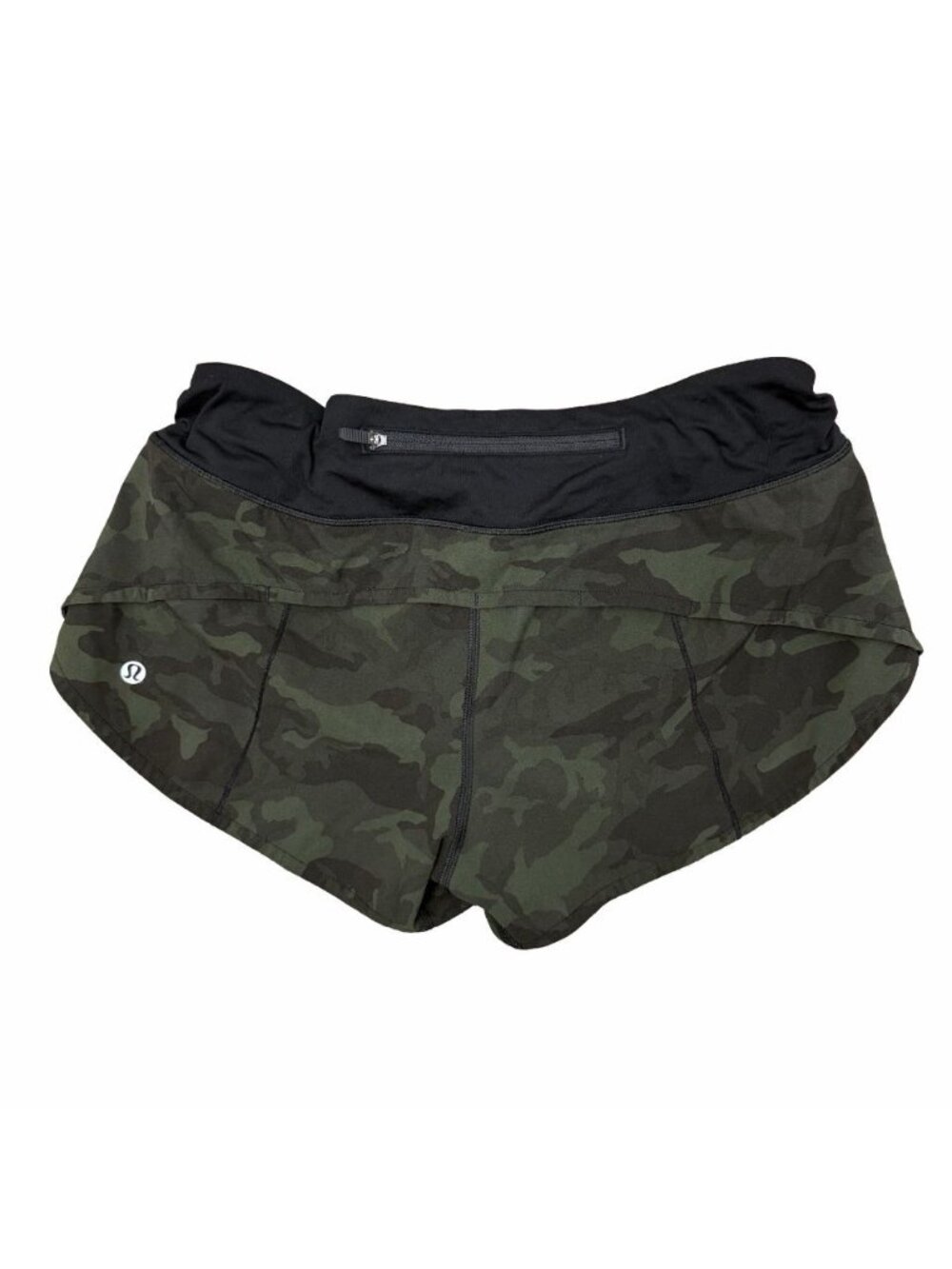 Lululemon Women's Athletic Shorts Size 6 Camo Green Black Pockets Drawstring GUC
